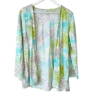 Pure Jill J.Jill Batik Jacket 100% Pima Cotton Size S Petite Longline Tunic